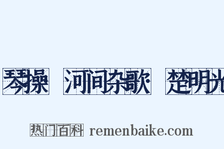 琴操·河间杂歌·楚明光是什么意思的图片